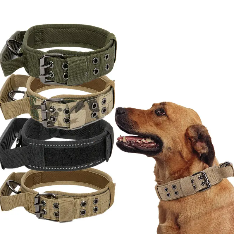 Wholesale adjustable thick with handle nylon camouflage tactical collar