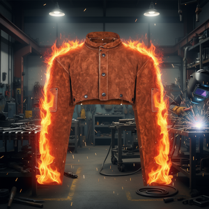 Veste en cuir pour femme, grande taille, résistante aux flammes, avec manches cape, en daim, manteau d'hiver, col montant, fermeture boutonnée - Product Image 2