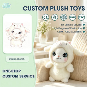 Peluche d'agneau blanc doux, jouet en peluche réaliste, service d'échantillonnage rapide, vente en gros, conception personnalisée, personnalisez votre logo - Product Image 1