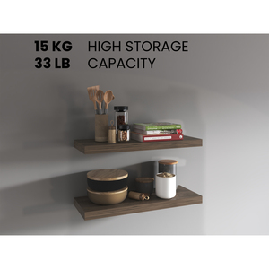 Floating Shelves Dark Brown 2 Shelves 1.50 H Wall Mount Display <b>Storage</b> - Product Image 5