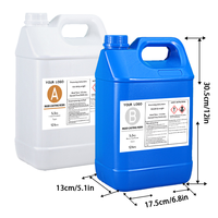 Résine de moulage en polyuréthane liquide 5L 1A2B, faible viscosité, marron + transparent, pour un coulage et un mélange faciles, pièces de prototype
