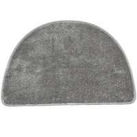 Tapis de bain semi-circulaire à poils longs, lavable en machine, absorbant, antidérapant, en polyester doux, pour salle de bain, entrée, sol