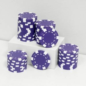 Jeu de jetons de poker ABS non nominés, petits jetons à six points avec plateau pour jeux de société - Product Image 1