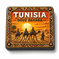 Aimant de réfrigérateur en résine, directement de l'usine, représentant la Tunisie, avec des paysages côtiers et du déserts célèbres d'Afrique du Nord, aimant commémoratif de voyage