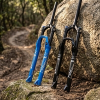 Fourche à air TOSEEK pour VTT avec réglage du rebond et verrouillage manuel pour tiges coniques de 26, 27,5 et 29 pouces, construction en alliage 100x9 mm