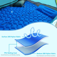 Coussin de couchage gonflable ultraléger Camping 75''X25'' pompe intégrée ultime pour le camping randonnée Airpad sac de transport