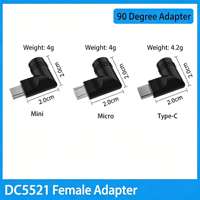 Micro-USB / Typ-C Stecker auf DC 5521 5,5x2,1mm Buchse Stromadapter 5V Ladeanschluss für Android Typ-C Smartphones