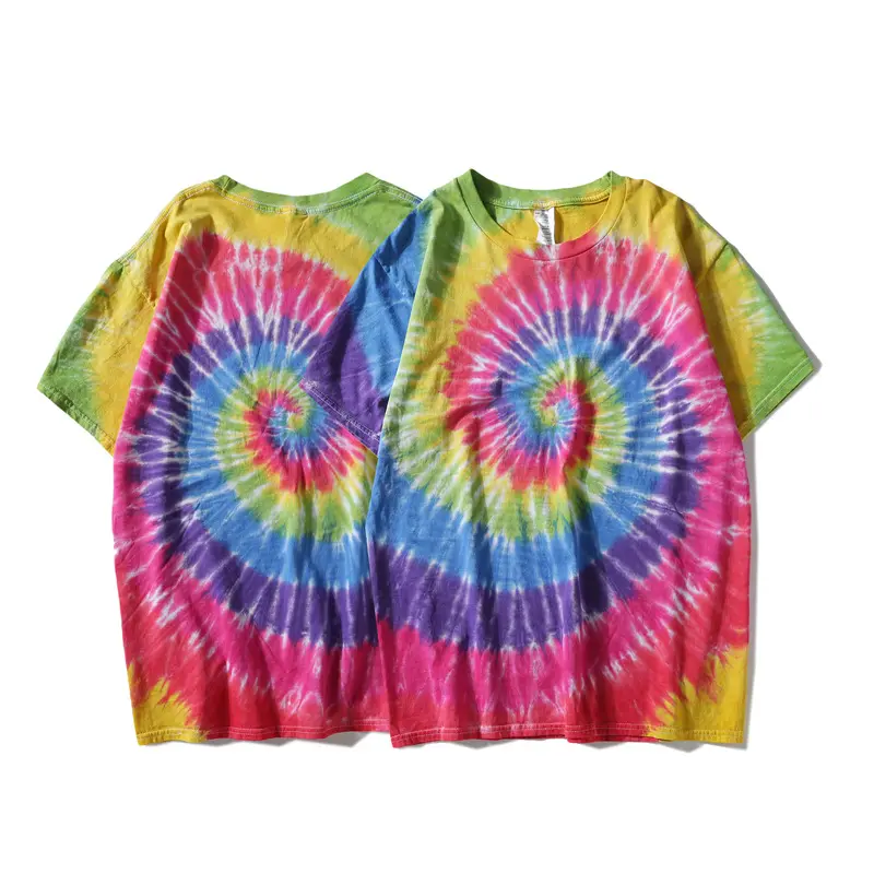 Mens mùa hè quần áo Tie Die Áo sơ mi chất lượng cao unisex thời trang dạo phố tùy chỉnh OEM in bông hiphop men's Áo phông với số lượng lớn