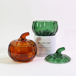 Barattolo <span class=keywords><strong>in</strong></span> <span class=keywords><strong>Vetro</strong></span> Rotondo a Forma di Zucca <span class=keywords><strong>per</strong></span> <span class=keywords><strong>Candele</strong></span>, Contenitore Vuoto di Lusso <span class=keywords><strong>per</strong></span> Realizzazione <span class=keywords><strong>Candele</strong></span>, <span class=keywords><strong>Barattoli</strong></span> Natalizi con Coperchio e Confezione - Product Image 5