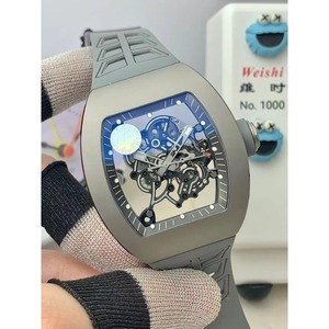 Reloj Mecánico Automático Clásico Esqueletizado con Tourbillon de Cerámica Gris Simple de Estilo de Diseñador para Hombre, Deportivo, de Alta Calidad - Product Image 1