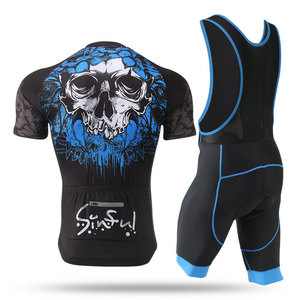 Conjunto de Jersey de Ciclismo para Hombre, Talla Grande, Estampado de Calavera, Manga Corta, Negro y Rojo, Transpirable, Secado Rápido, Elástico en Cuatro Direcciones, Protección UV - Product Image 4
