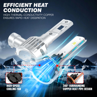 Ampoules de phares LED VF LANSEKO Plug and Play 45W 8000lm, corps compact H4 H7 H11 Hb3 9005 9006 Hb4, ampoules de phares LED pour voiture