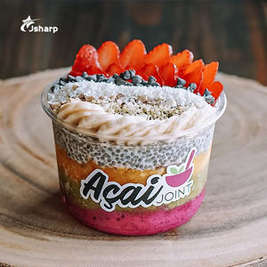 Recipiente descartável de plástico para alimentos, saladas, açaí, etc., de 16 oz, para viagem, da Factory. - Product Image 3