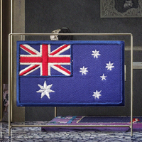 Drapeaux d'Australie et de Nouvelle-Zélande en tissu chenille, badges magnétiques brodés en 3D