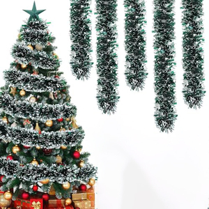 พร้อมจัดส่งพวงมาลัยตกแต่งต้นคริสต์มาสสีเขียวแบบ PET Tinsel ของ Merry Tree สำหรับโปรโมชั่น - Product Image 1
