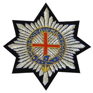 BLAZER BADGE BRITISH REGIMENTAL HAND EMBROIDERY HONI SOIT QUI MAL Y PENSE 3D Felt <b>Sew</b>-On Name <b>Pin</b> Button Magnet Uniforms Bags - Product Image 1