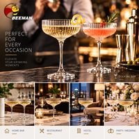Ensemble de verres à cocktail BEEMAN, verres à pied en verre transparent, coupes à martini, verres à vin, articles de bar pour la maison, bar, restaurant, hôtel, vente en gros, OEM