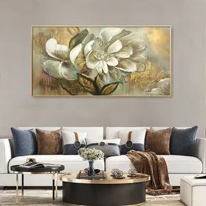 Oil painting hand painting home hotel decoration hot sale flower gold foil paper hand painting
