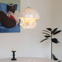 Lustre suspendu vintage en cristal rond, lampe suspendue décorative blanc chaud pour salon, chambre à coucher, salle à manger