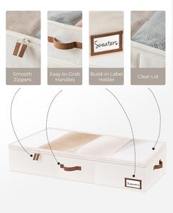 Bolsa de Almacenamiento de Ropa Plegable Grande con Base Reforzada, Doble Cremallera, Organizador de Ropa Portátil, Almacenamiento Debajo de la Cama - Product Image 4