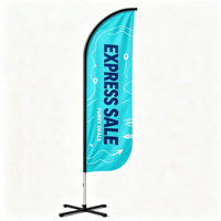 Drapeau publicitaire imprimé remplaçable en forme de larme 3x5 pieds avec mât en fibre de verre