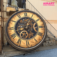 Horloge gonflable géante de 4 m avec chiffres romains et design d'engrenages steampunk pour la décoration d'événements du compte à rebours du Nouvel An