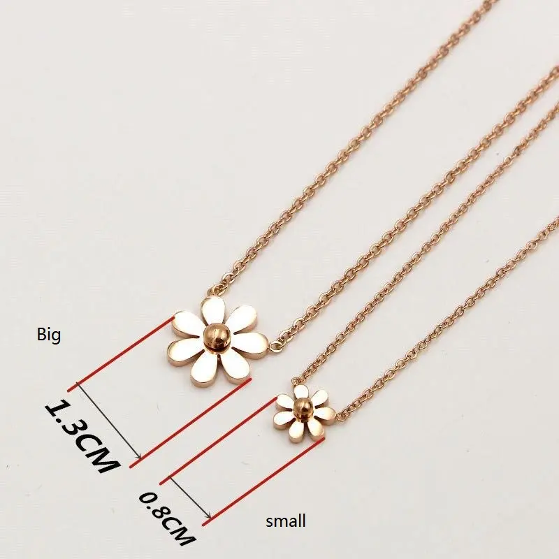 Tùy Chỉnh Thiết Kế Thép Không Gỉ Rose Gold Bạc Hoa Hướng Dương Rose Flower Charm Vòng Cổ Cho Phụ Nữ Cô Gái Tối Giản Jewelry Cổ