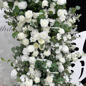 Hứa hẹn Ấn Độ đám cưới hoàng gia trang trí màu trắng và màu xanh lá cây nửa hoa nhân tạo vòm cho tổ chức sự kiện trang trí - Product Image 3