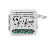Tuya wifi intelligent ménage bricolage mur 1 gang 2 gang 3/4 gang 2 voies module d'interrupteur de lumière fonctionne avec alexa google home et IFTTT