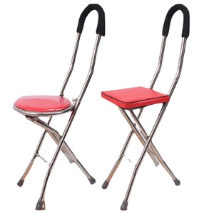 Folding Cane Stool Stainless Steel Thickened Four Corner Elderly Leisure Chair Multifunctional <b>Walking</b> <b>Stick</b> Seat - Product Image 5