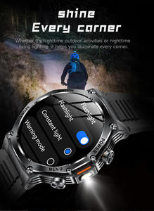 Reloj Inteligente con Linterna de 1.8'', Rastreador de Actividad Física Multideportivo para Exteriores, Llamadas Inalámbricas por BT para Hombre, Batería Grande de 800 mAh, Reloj Inteligente AK82 - Product Image 5