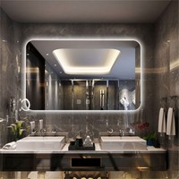 Modern LED Aluminum Alloy Frame Oval Bathroom Vanity Sensor Touch Switch Backlit Lights Wall-Mounted Salon Living Room Hotel