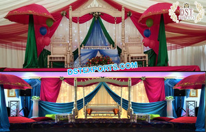 Punjabi Wedding <b>Mehndi</b> Function <b>Decoration</b> Props Asian Wedding Sangeet Stage Props Traditional <b>Mehndi</b> Ceremony <b>Decoration</b> Props - Product Image 4