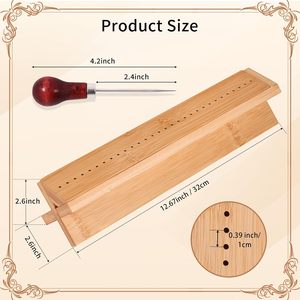 Strumenti Portatili per Rilegatura Libri, Culla per Rilegatura in Bambù con Punzone, Kit per Rilegatura Libri Fai-da-Te - Product Image 2