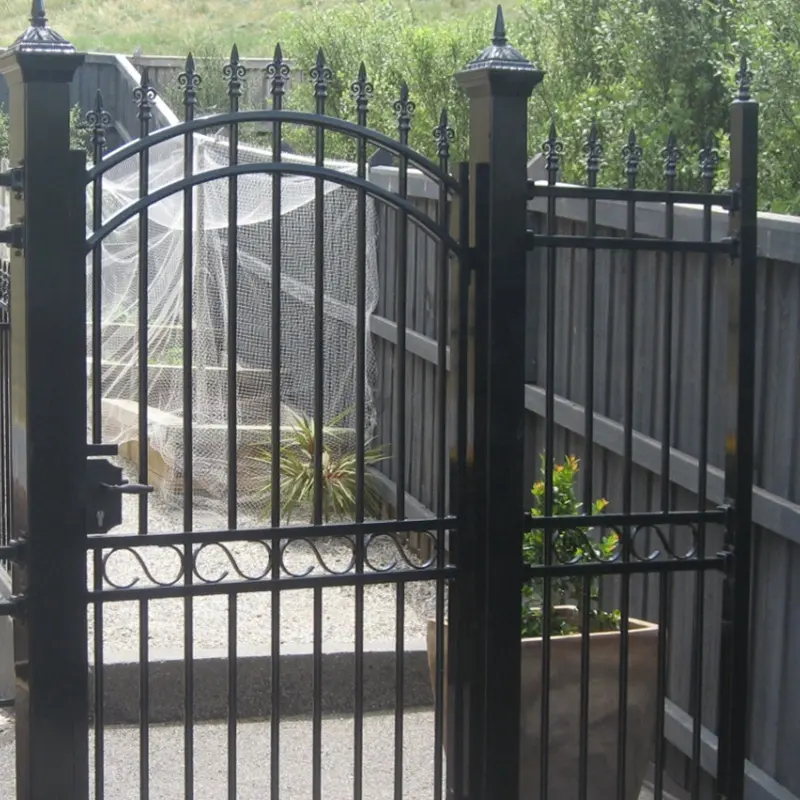Professional Factory custom front gate design main steel fence home decoration backyard fence trellis steel main gate