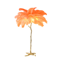 Lampes modernes en résine cuivre laiton hôtel palmier lampe debout nordique de luxe plume d'autruche support lumière LED lampadaire