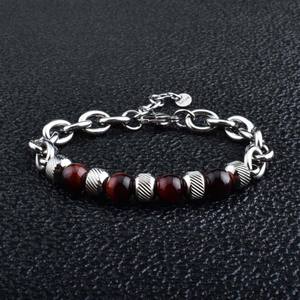 Nouvelle chaîne perlée épaisse en acier inoxydable <span class=keywords><strong>pierre</strong></span> d'<span class=keywords><strong>oeil</strong></span> <span class=keywords><strong>de</strong></span> <span class=keywords><strong>tigre</strong></span> <span class=keywords><strong>Bracelet</strong></span> réglable pour hommes à la mode cadeau pour anniversaire <span class=keywords><strong>de</strong></span> mariage - Product Image 4