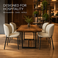 Ensembles de tables et chaises de restaurant en gros avec sièges crème à dossier haut et bases carrées pour les chaînes de boulangeries et les acheteurs de charcuteries