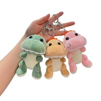Porte-clés en peluche dinosaure mignon, jouet de dessin animé, breloque de sac, pour couple, cartable, animal en peluche Kawaii