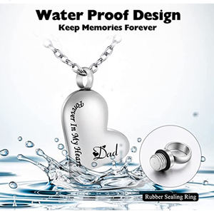 Forever in My Heart - Urn collana per ceneri ciondolo cremazione ceneri in acciaio inossidabile gioielli <span class=keywords><strong>regalo</strong></span> per papà mamma papà marito <span class=keywords><strong>moglie</strong></span> - Product Image 4