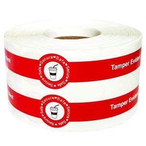 Etiquetas Redondas Autoadhesivas a Prueba de Manipulación para Vasos de Bebidas, Material PET Seguro, 3 Pulgadas de Diámetro Central - Product Image 1