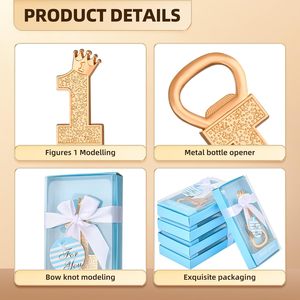 Cadeaux pour invités de fête d'anniversaire 1 an, 1 décapsuleur, décorations et souvenirs pour la 1ère fête prénatale, cadeaux pour filles et garçons - Product Image 4