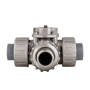 Vanne électrique COVNA pour commande urgente DN40, trois voies, port en L, actionneur électrique modulant 24V AC, vanne à bille en PVC véritable union - Product Image 4