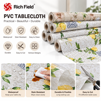 Nappe en PVC imprimée moderne Tissu imperméable à l'huile Couverture Cuisine Maison Nappe en plastique rectangulaire