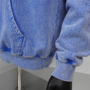 TOPSHOW Custom 3D Puff Print Logo No <b>String</b> <b>Hoodie</b> Heavy Weight Men's Drop Shoulder Unisex Oversized Vintage Acid Wash <b>Hoodie</b> - Product Image 4