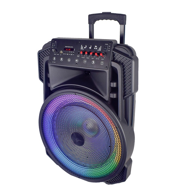 15inch Wireless Outdoor Speaker Trolley Box Loudspeaker Karaoke Party Speakers Audio System Sound