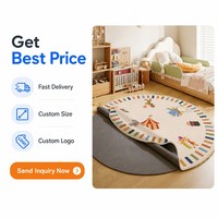 Tapis rond amovible et lavable pour enfants, motif cirque, tapis de jeu détachable pour chambre d'enfant