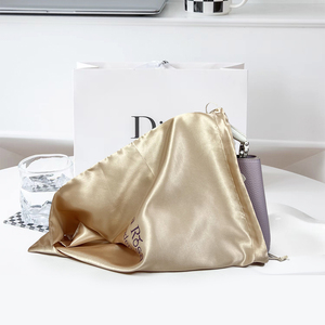 Custom Luxury Silk Satin Hair Bundle Dustbag Wig Handbag Shoe Hats Packaging Gift Storage Bags <strong>Drawstring</strong> <strong>Pouch</strong> for Baseball Cap - Product Image 5