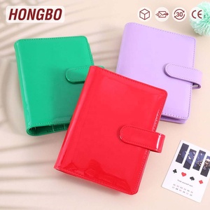 Hongbo - Agenda Planificadora A6 de Piel Sintética Brillante de 6 Colores con Anillas Doradas y Sobres para Efectivo, Ideal como Regalo Escolar/de Oficina - Product Image 1