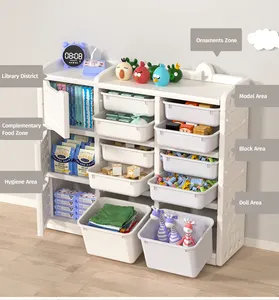 MIGO BEAR Kids 3-lagiger Aufbewahrung organisator mit 10 ausziehbaren Vorrats behältern Mehrzweck spielzeug für Kinderzimmer Spielzimmer für Alter 1-12